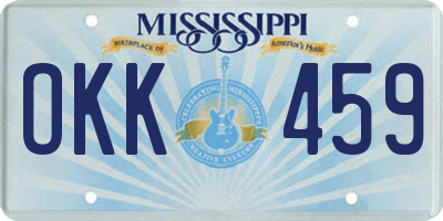MS license plate OKK459