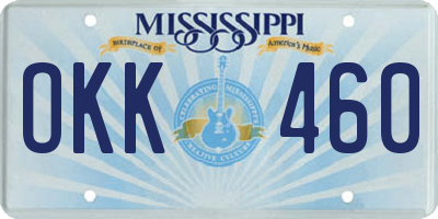MS license plate OKK460
