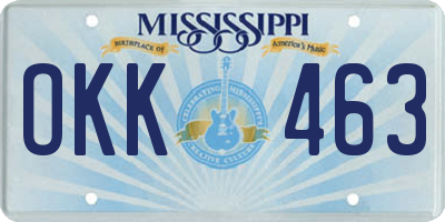 MS license plate OKK463