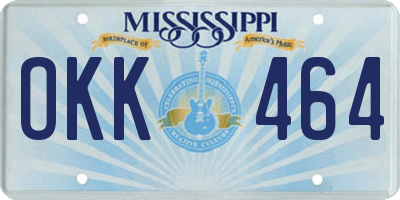MS license plate OKK464