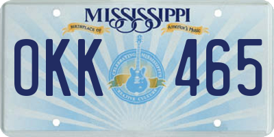 MS license plate OKK465