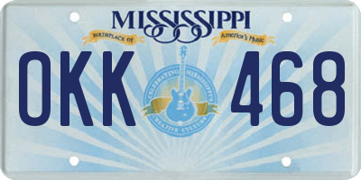 MS license plate OKK468
