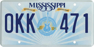 MS license plate OKK471