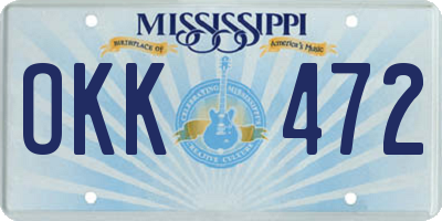 MS license plate OKK472