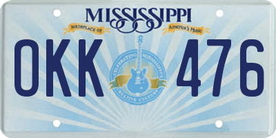 MS license plate OKK476