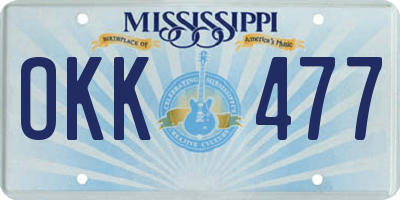 MS license plate OKK477