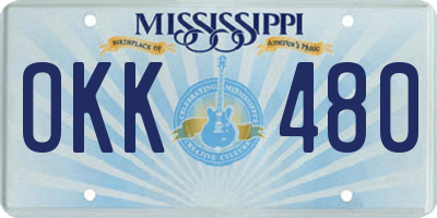 MS license plate OKK480