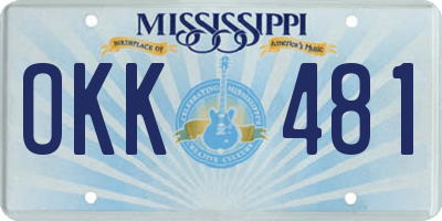 MS license plate OKK481