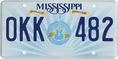 MS license plate OKK482