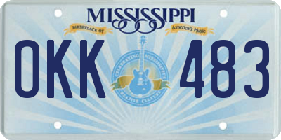 MS license plate OKK483
