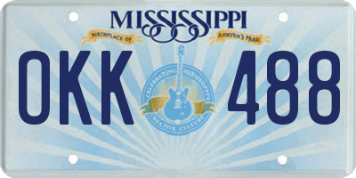 MS license plate OKK488