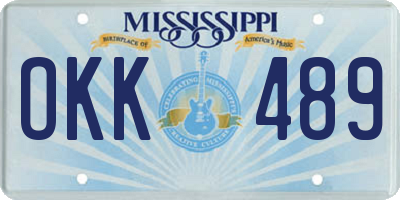 MS license plate OKK489