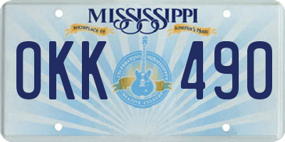 MS license plate OKK490