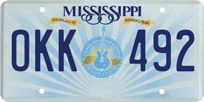 MS license plate OKK492