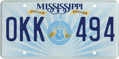 MS license plate OKK494