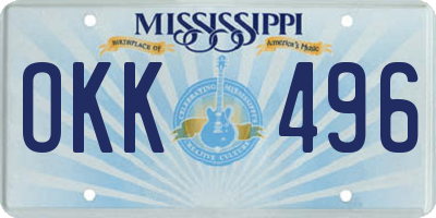 MS license plate OKK496