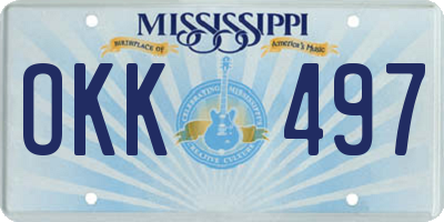 MS license plate OKK497