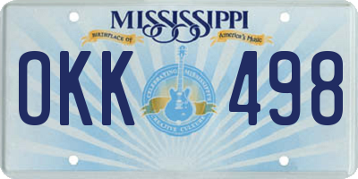 MS license plate OKK498