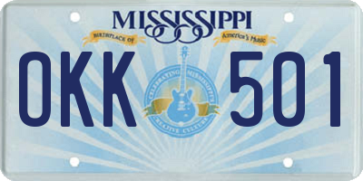 MS license plate OKK501