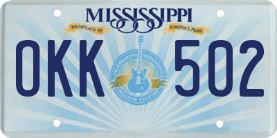 MS license plate OKK502