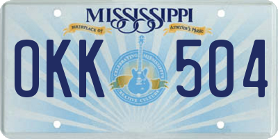 MS license plate OKK504