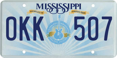 MS license plate OKK507