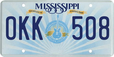 MS license plate OKK508