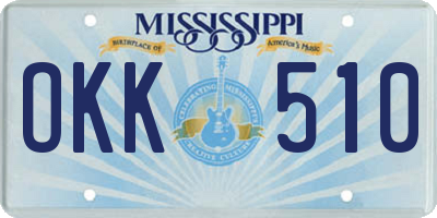 MS license plate OKK510