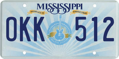 MS license plate OKK512