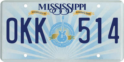 MS license plate OKK514