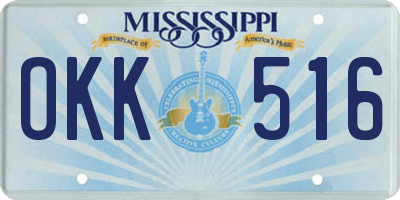 MS license plate OKK516