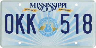 MS license plate OKK518