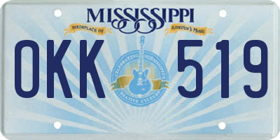 MS license plate OKK519