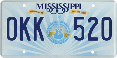 MS license plate OKK520