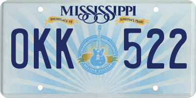 MS license plate OKK522