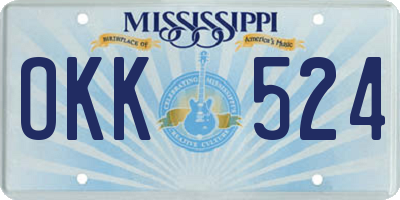 MS license plate OKK524