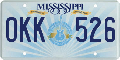 MS license plate OKK526