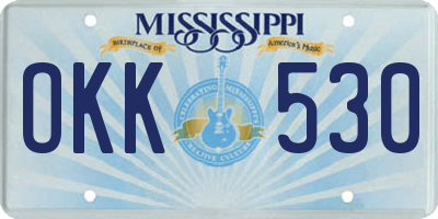 MS license plate OKK530
