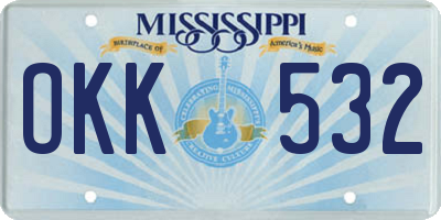 MS license plate OKK532