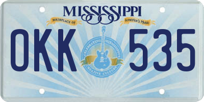 MS license plate OKK535