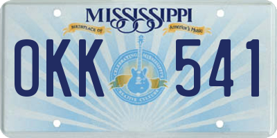 MS license plate OKK541