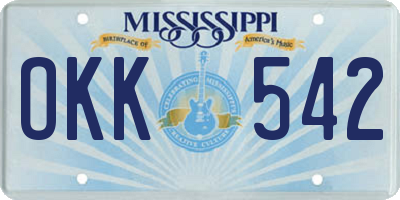 MS license plate OKK542