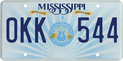 MS license plate OKK544