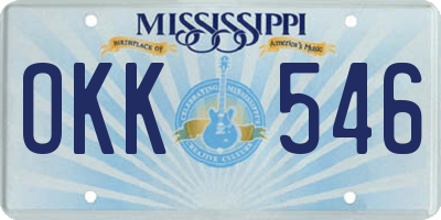 MS license plate OKK546