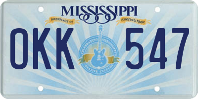 MS license plate OKK547
