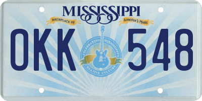 MS license plate OKK548