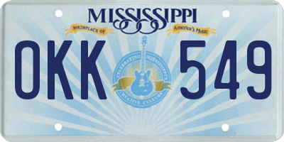 MS license plate OKK549