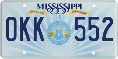 MS license plate OKK552
