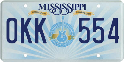MS license plate OKK554