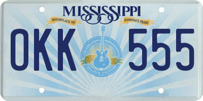 MS license plate OKK555
